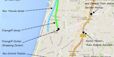 Χάρτης του Τελ Αβίβ τη δημόσια συγκοινωνία