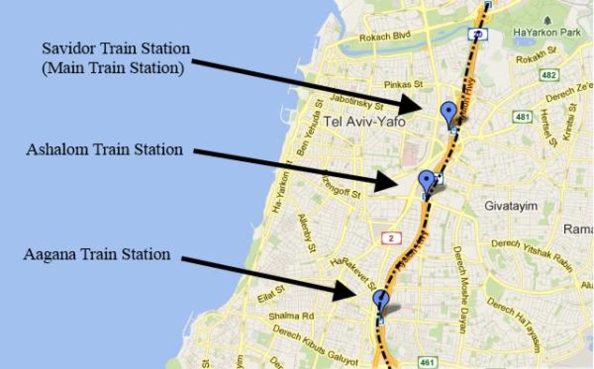 χάρτης της sherut χάρτης Τελ Αβίβ