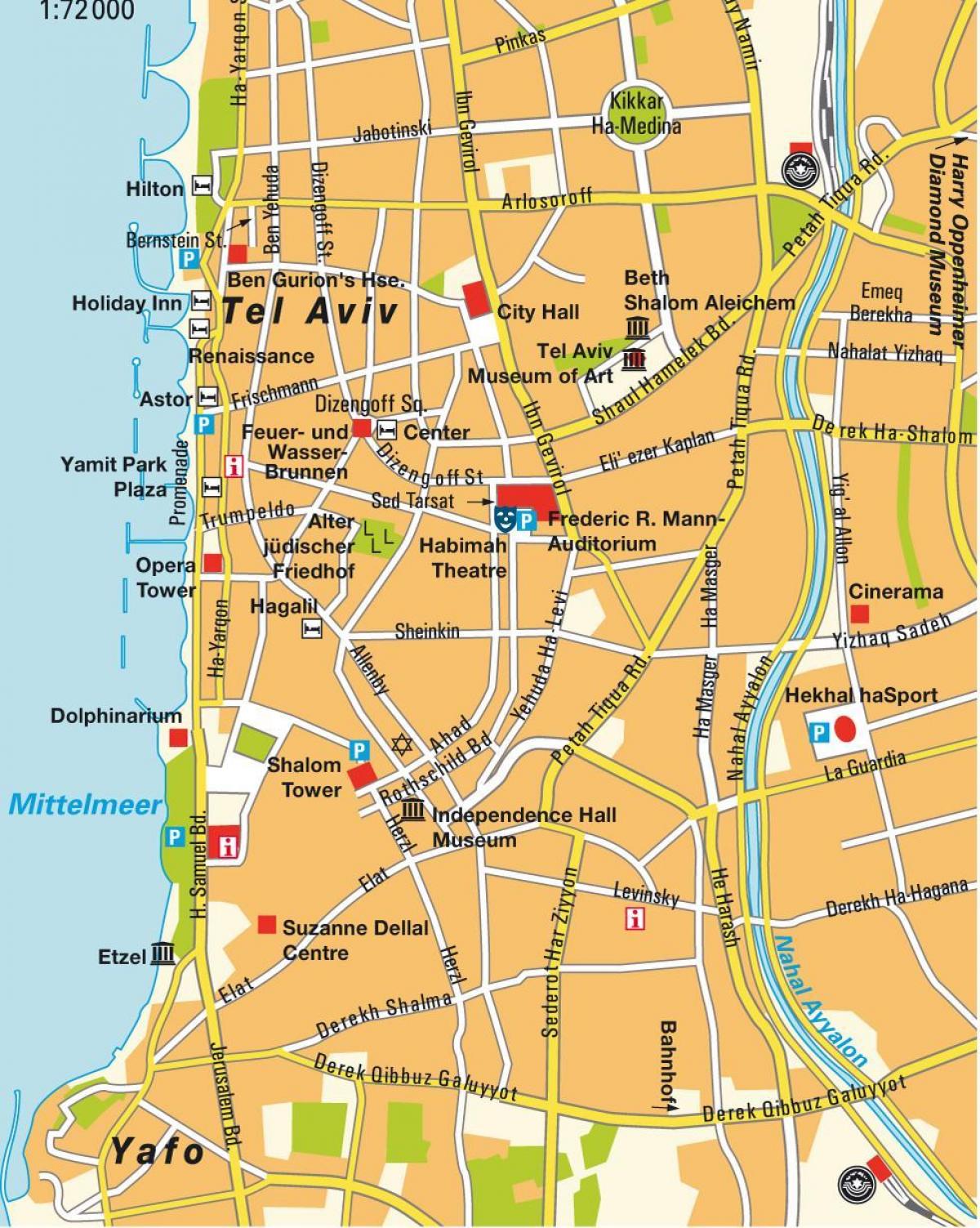 χάρτης του Τελ Αβίβ περιοχή