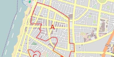 Χάρτης της λευκή πόλη του Τελ Αβίβ